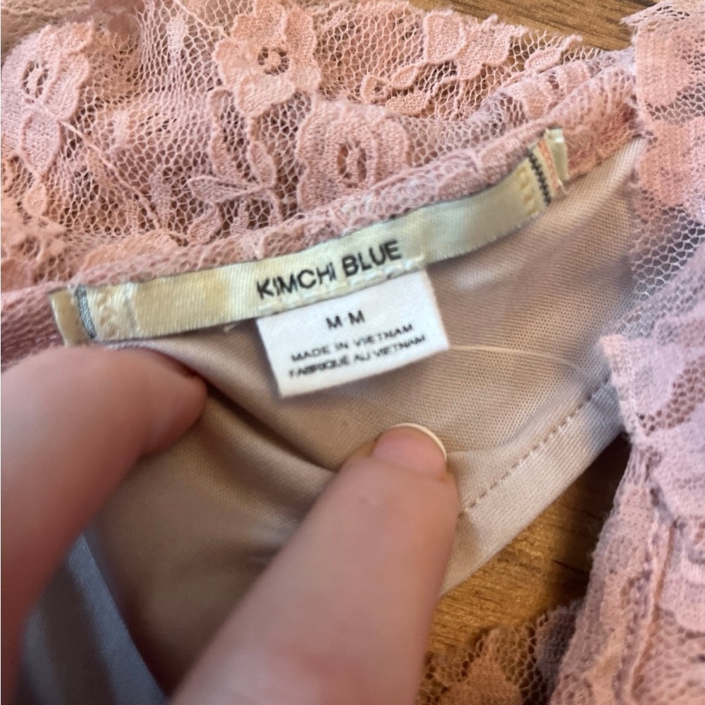 Kimchi Blue Lace Midi Dress in Blush Pink - Picture 4 of 6